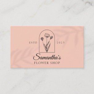 Pink Coral Plant Window Leaf Shadow Flower Business Card