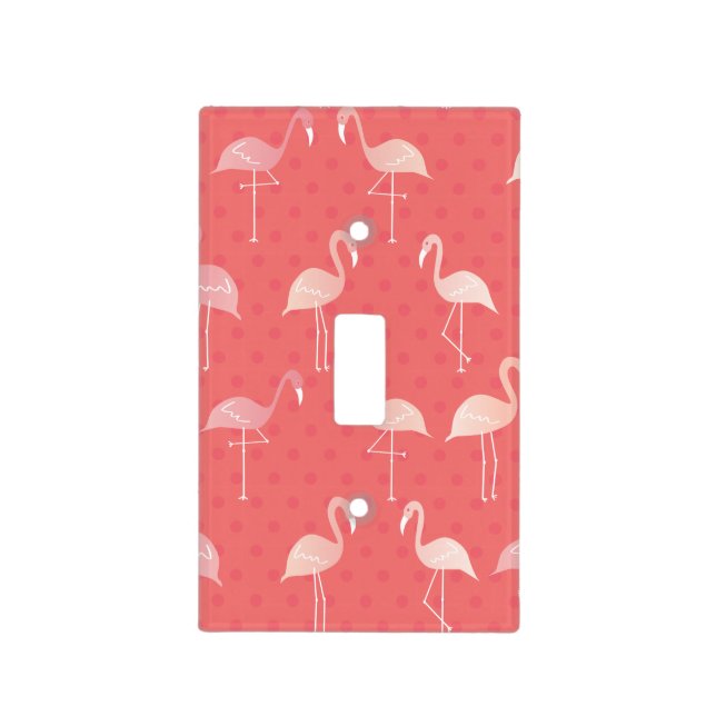 Pink Coral Red Flamingo Pattern Light Switch Cover (Front)