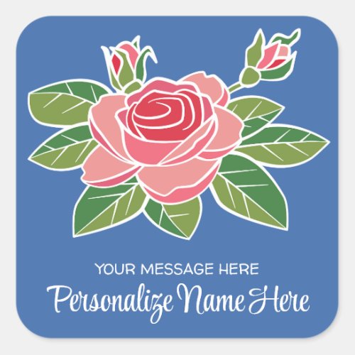 Pink Coral Rose Bookplate