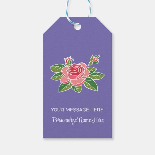 Pink Coral Rose Gift Tags