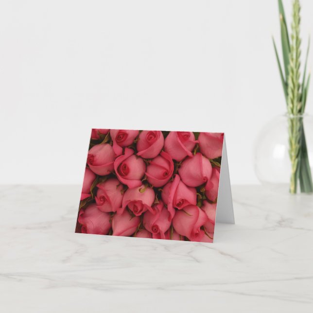 Pink Coral Rose Note Cards (Front)