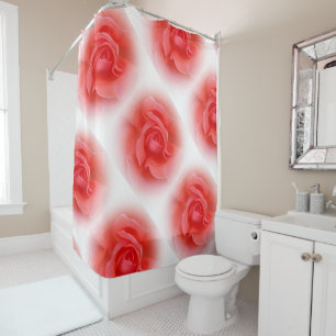pink coral rose shower curtain