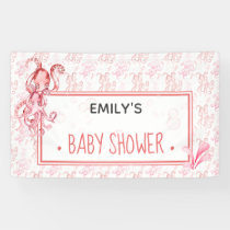 Pink &amp; Coral Sea Life Octopus Baby Shower | Girl Banner