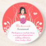 Pink & Coral Side Part Bridesmaid Gown Coaster