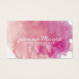 Pink Coral Watercolor Business Card