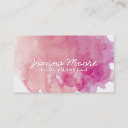 Pink Coral Watercolor Business Card