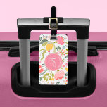 Pink Coral Watercolor Floral Pattern Monogram Name Luggage Tag<br><div class="desc">Romantic chic feminine luggage tag with spring watercolor pale blush pink, coral, yellow, blue, and green hand painted blooms and foliage. Personalize it with your monogram and name in an elegant editable script calligraphy typeface! Could be a pretty custom birthday gift for your girlfriend / wife / mother / sister....</div>