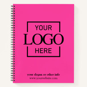 Pink Corporate Company Business Logo Promotional Notebook