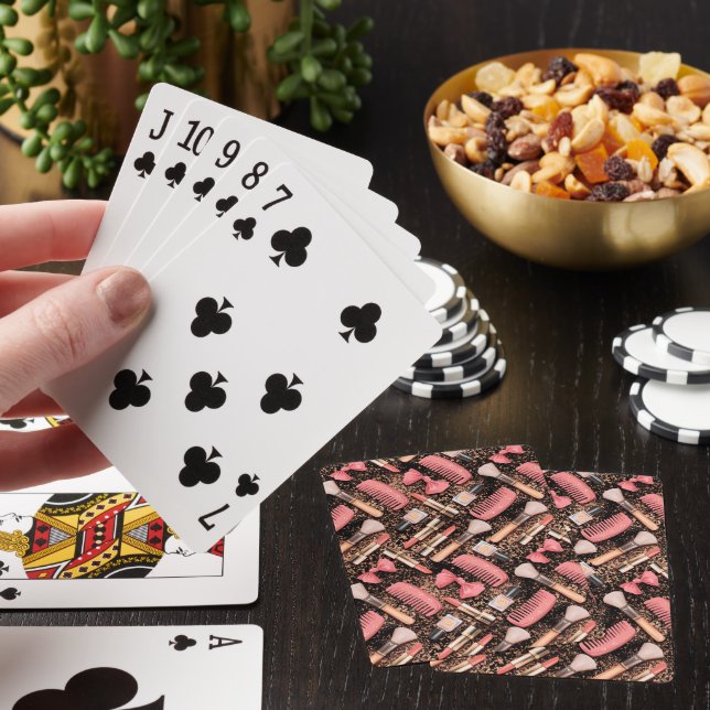 Pink Cosmetics Pattern Glitter  Poker Cards (In Situ)
