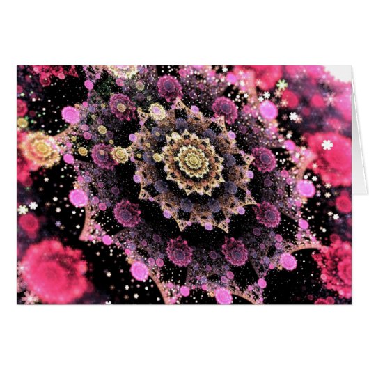 Pink Cosmic Burst Fractal Cards (Front Horizontal)