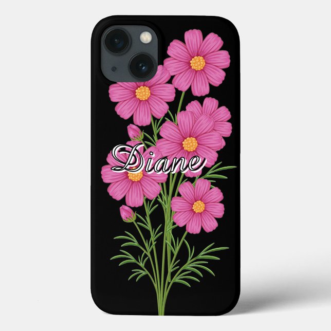 Pink Cosmo Flowers  Iphone Case (Pink Cosmo Flowers Design is For Springtime!)