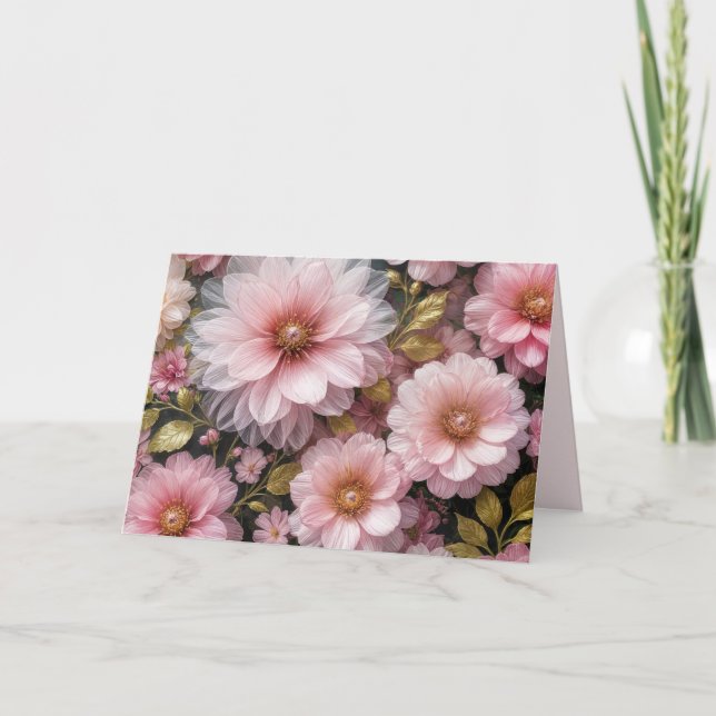 Pink Cosmos Birthday Card (Front)