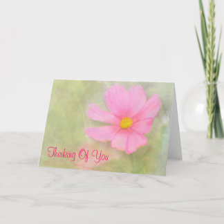 Pink Cosmos Blank Thinking Of You Card