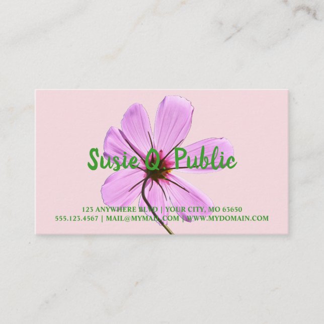 Pink Cosmos Business Card (Front)