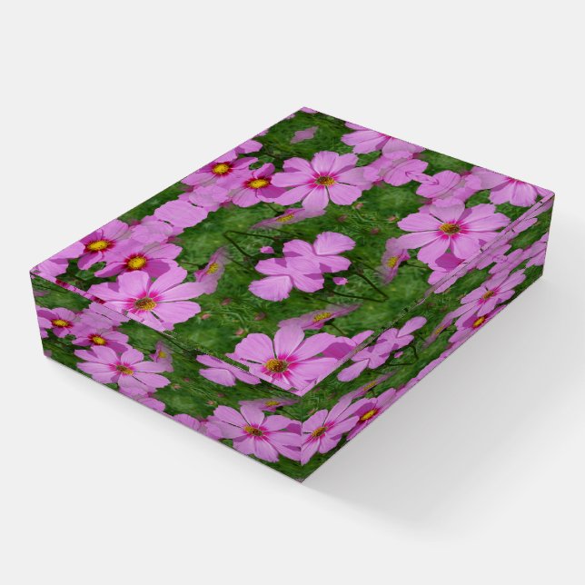 Pink Cosmos Daisy Flowers Abstract Nature  Paperweight (Angled)