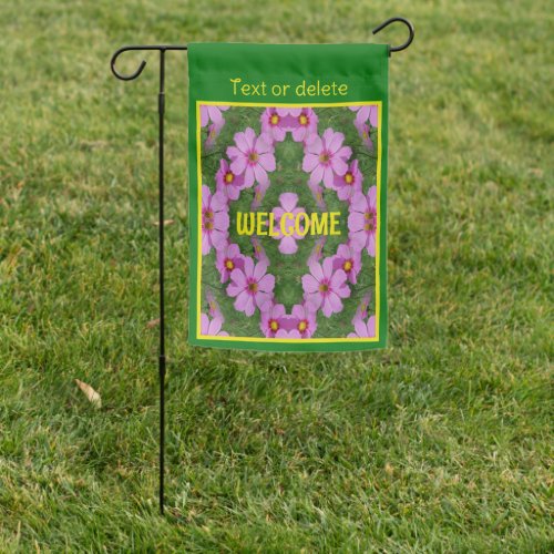 Pink Cosmos Daisy Flowers Nature Personalized Garden Flag