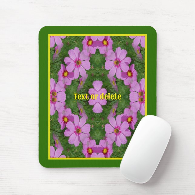 Pink Cosmos Daisy Flowers Nature Personalized  Mouse Pad (With Mouse)