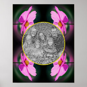 Pink Cosmos Flower Frame Create Your Own Photo Poster