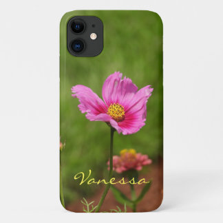 Pink Cosmos Flower *Personalize* iPhone 11 Case