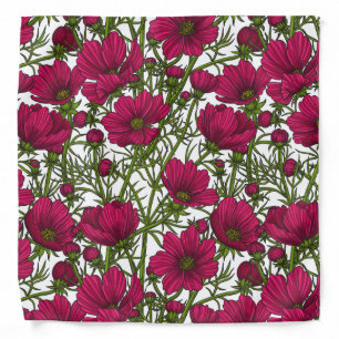 Pink Cosmos flowers Bandana