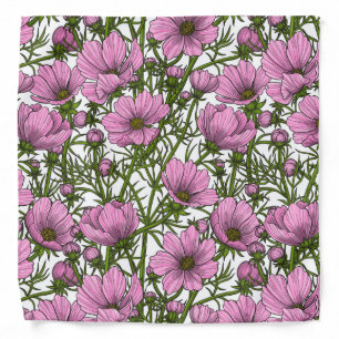 Pink Cosmos flowers Bandana