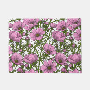 Pink Cosmos flowers Doormat