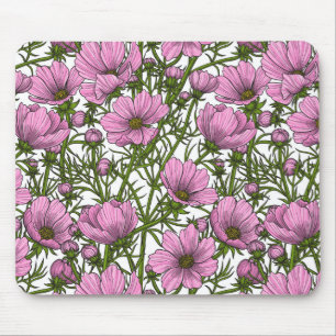 Pink Cosmos flowers Mouse Pad