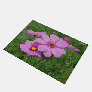 Pink Cosmos Flowers Nature  Doormat