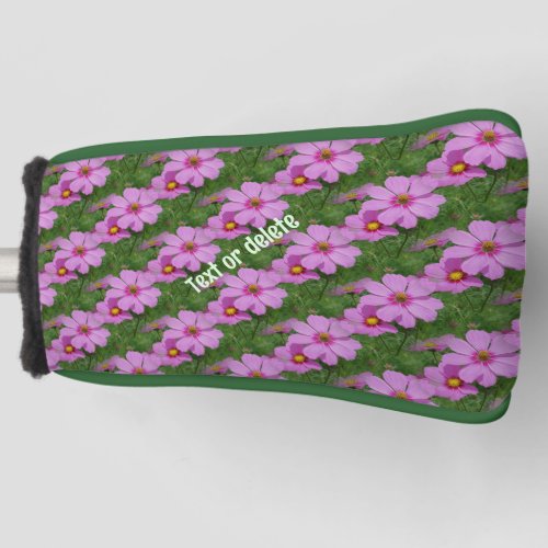 Pink Cosmos Flowers Nature Pattern Personalized   Golf Head Cover