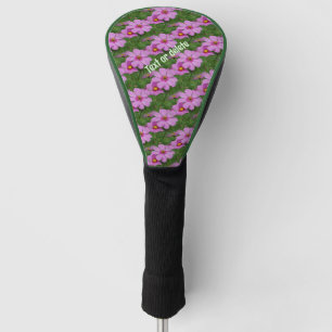 Pink Cosmos Flowers Nature Pattern Personalized Golf Head Cover