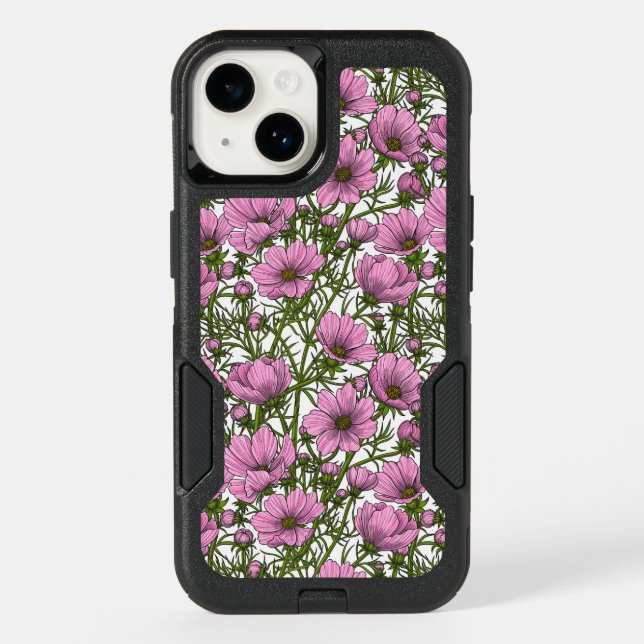 Pink Cosmos flowers Otterbox iPhone Case (Back)