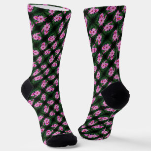 Pink Cosmos Flowers Pattern Socks
