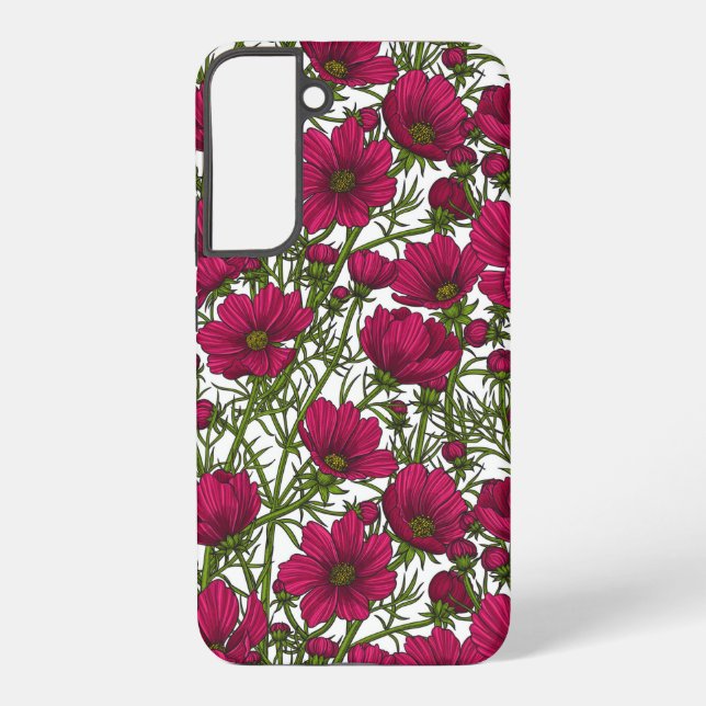 Pink Cosmos flowers Samsung Galaxy Case (Back)