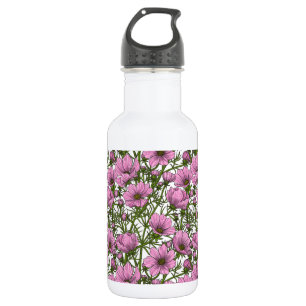 Pink Cosmos flowers Stainless Steel Water Bottle