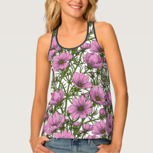 Pink Cosmos flowers Tank Top
