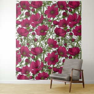 Pink Cosmos flowers Tapestry