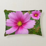 Pink Cosmos Flowers Wildflower Accent Pillow