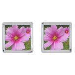 Pink Cosmos Flowers Wildflower Cufflinks