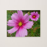 Pink Cosmos Flowers Wildflower Jigsaw Puzzle