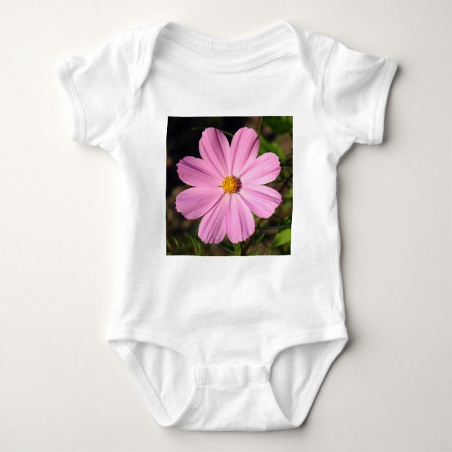 Pink Cosmos (Square Photo) Baby Bodysuit (Front)