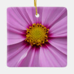 Pink Cosmos Wildflower Floral Ceramic Ornament