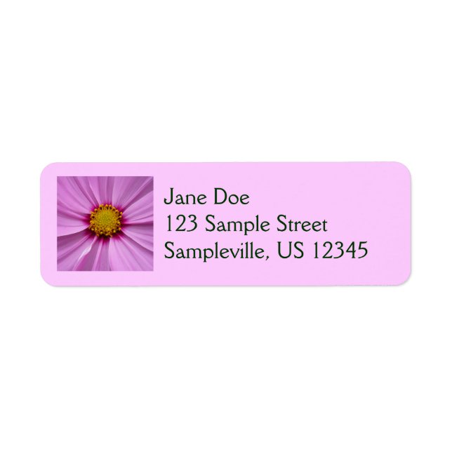 Pink Cosmos Wildflower Floral Label (Front)