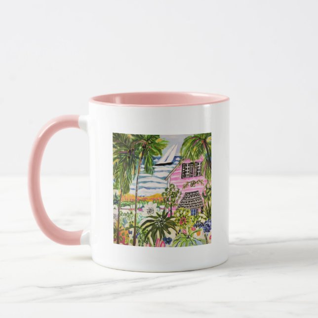 Pink Cottage by the Bay I Mug (Left)