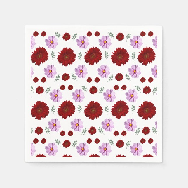 pink Cottage Floral Napkins (Front)