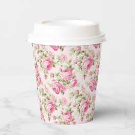 Pink Cottage Roses Baby Shower Paper Cups