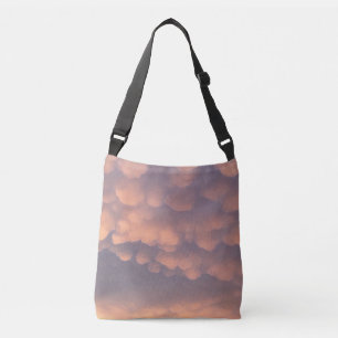 Pink Cotton Ball Clouds Crossbody Bag