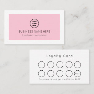 Pink Cotton Candy Pastel Modern, Minimalist Loyalty Card