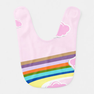pink cotton candy skies with rainbow baby bib