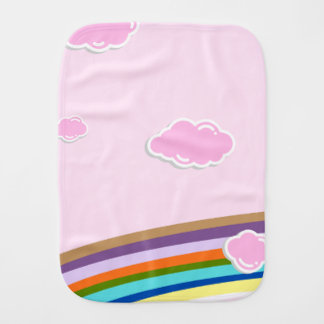 pink cotton candy skies with rainbow baby burp cloth