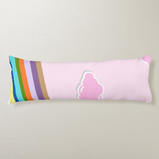 pink cotton candy skies with rainbow body pillow